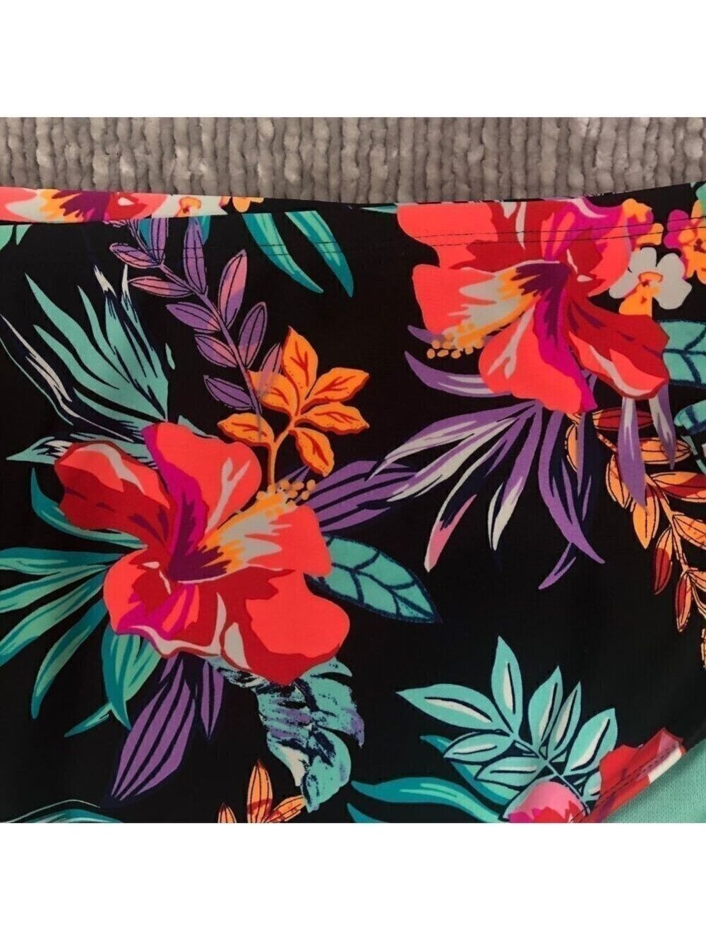 California Sunshine NWT Black Floral Bikini Swim Bottom Size 2X - Picture 4 of 7